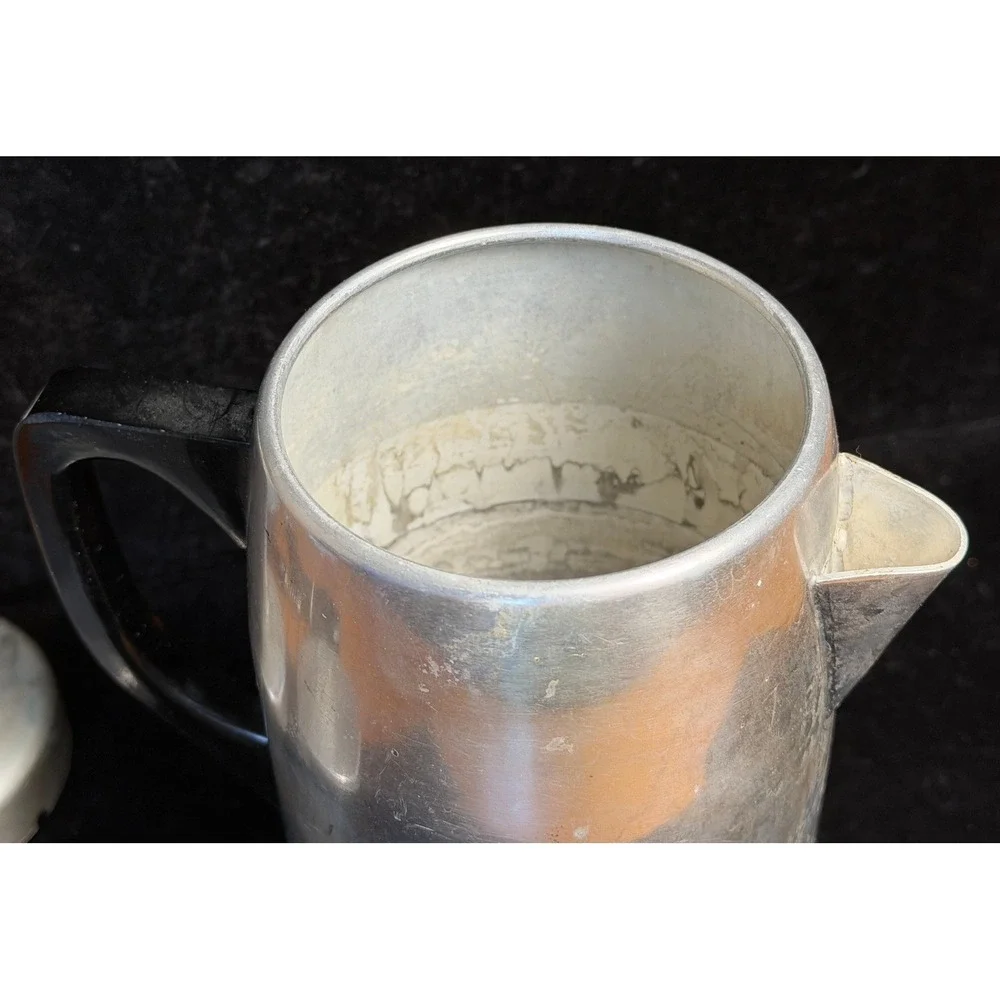 Vintage Aluminum Electric Coffee Percolator: 120V 400W, Mid Century, WORKS